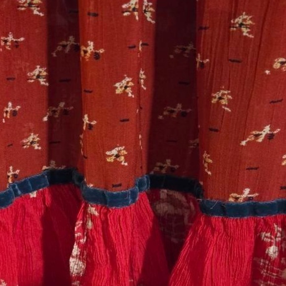 Free People Red Bali Laurel Maxi Dress Boho Romantic Resort Festival S/M - Picture 6 of 6